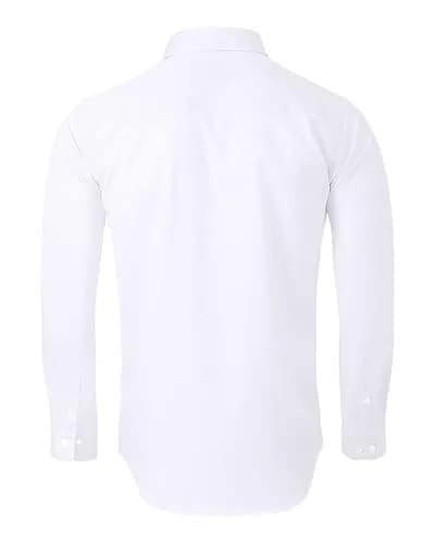 Alimens & Gentle White Men's Dress Shirt Regular Fit Long Sleeve | 100% Cotton Blend thumbnail 2