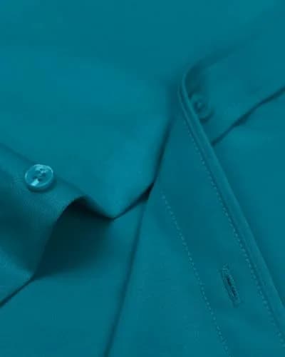 Alimens & Gentle Men's Teal Stretch Dress Shirt Regular Fit Small | Wrinkle-Free Business Casual Button-Down thumbnail 5