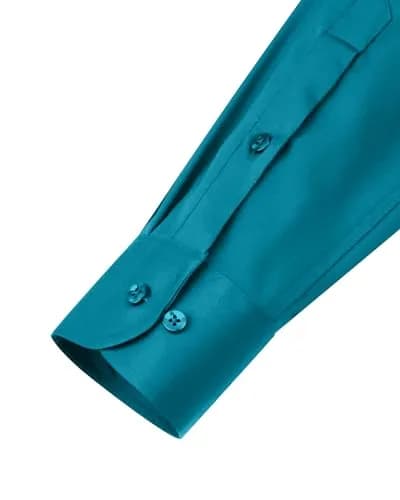 Alimens & Gentle Men's Teal Stretch Dress Shirt Regular Fit Small | Wrinkle-Free Business Casual Button-Down thumbnail 7