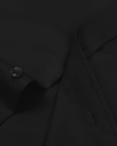 Alimens & Gentle Black Stretch Button Up Shirt Men's Long Sleeve Regular Fit | Non-Iron Business Casual thumbnail 5