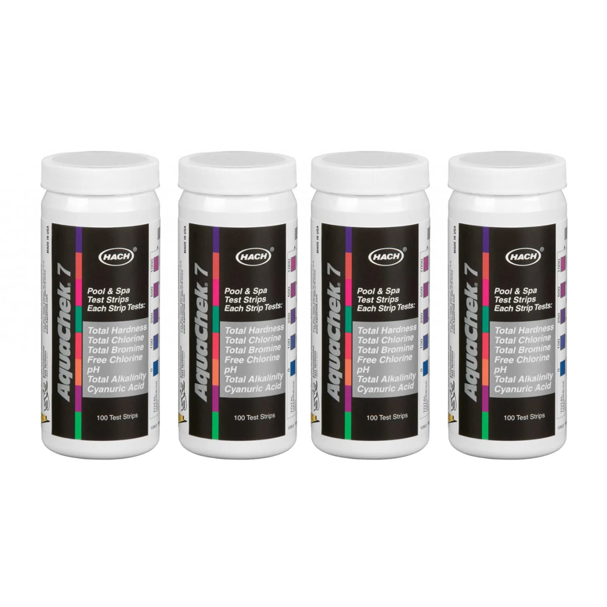 AquaChek Pro Silver Swimming Pool Test Strips 4-Pack | 7-Parameter Water Testing