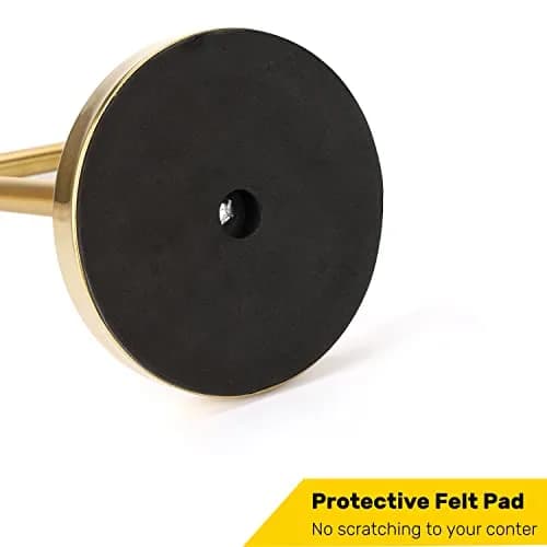 WAYDELI Gold Hand Towel Holder Stand with Weighted Base, SUS304 Stainless Steel, 29cm (11.4 inches) | Freestanding Countertop Design thumbnail 6