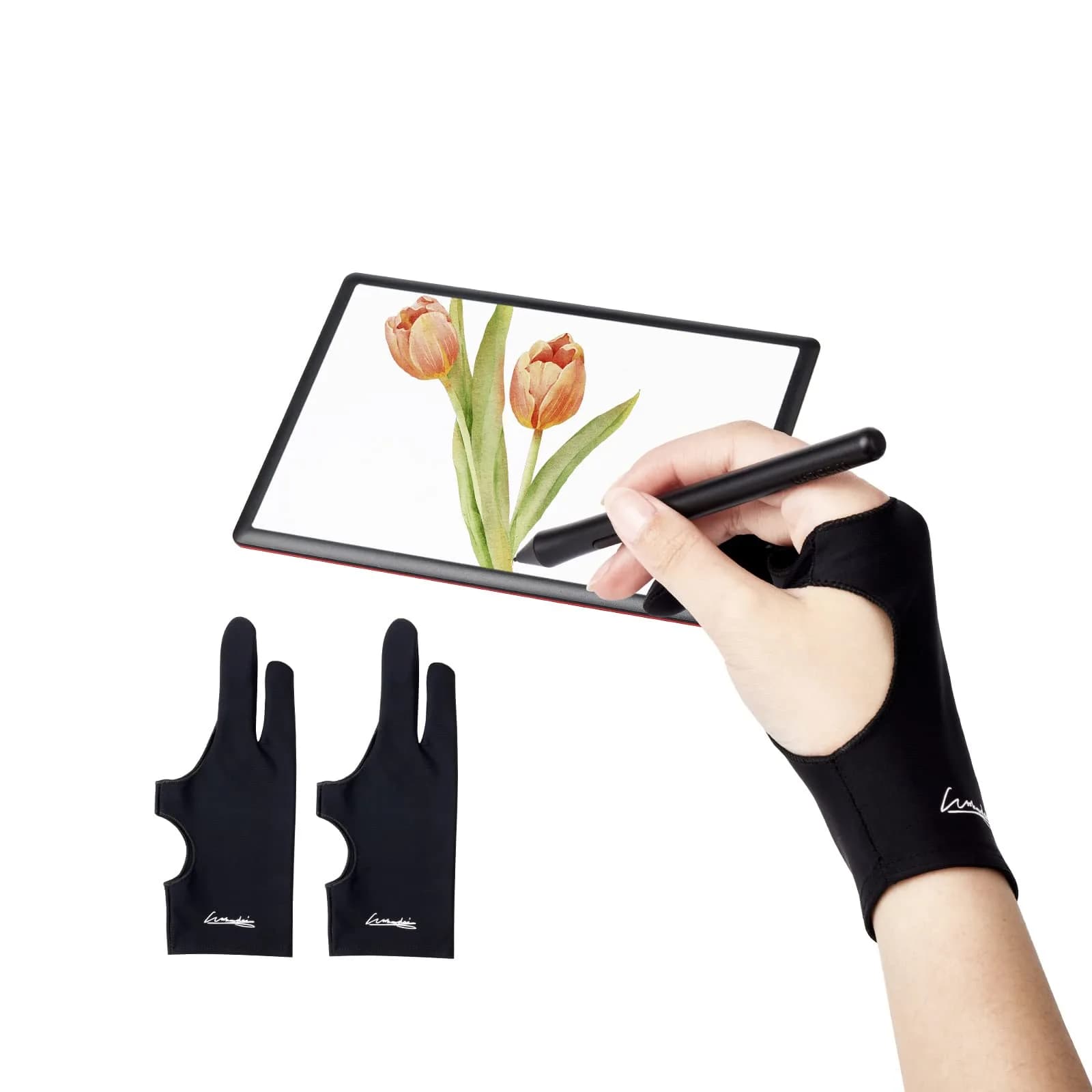 WooKoudai Digital Drawing Glove 2 Pack, Medium | Smudge Guard for Artists