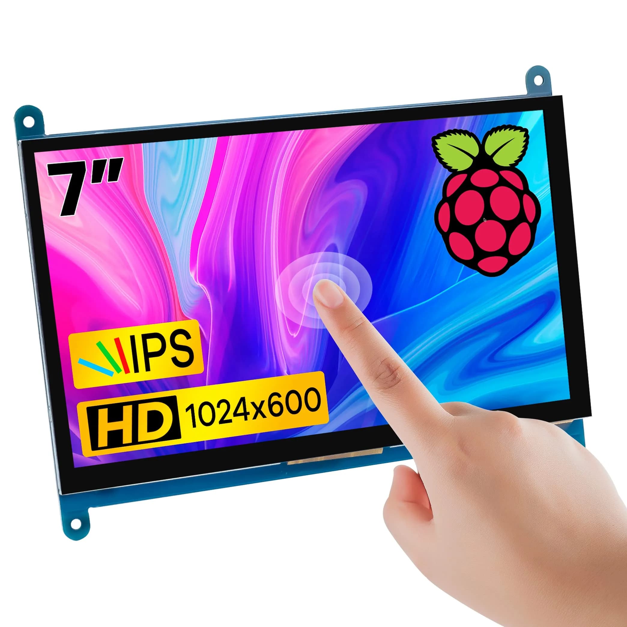 Hosyond 7 Inch IPS LCD Touch Screen Monitor 1024x600 (18cm) | 5-Point Capacitive Touch, HDMI Input, 16:9 Aspect Ratio — 7 inch IPS-blue