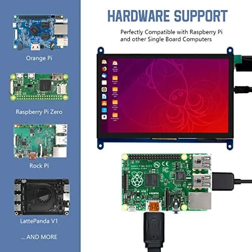 Hosyond 7 Inch IPS LCD Touch Screen Monitor 1024x600 (18cm) | 5-Point Capacitive Touch, HDMI Input, 16:9 Aspect Ratio thumbnail 5