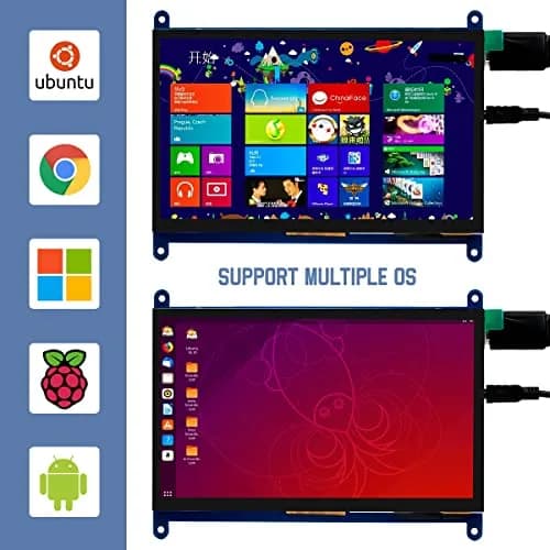Hosyond 7 Inch IPS LCD Touch Screen Monitor 1024x600 (18cm) | 5-Point Capacitive Touch, HDMI Input, 16:9 Aspect Ratio thumbnail 6