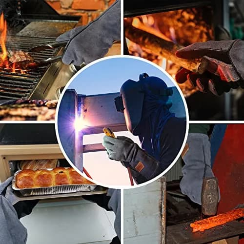WZQH 14-inch Heat Resistant Welding Gloves Small Black-Gray | CTC Level 4 Protection thumbnail 5