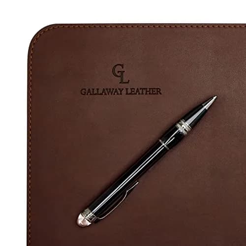 Gallaway Leather Desk Mat - Medium 61cm x 35.5cm (24" x 14") Dark Brown | Smooth PU Leather Writing Pad with Non-Slip Felt Base thumbnail 6