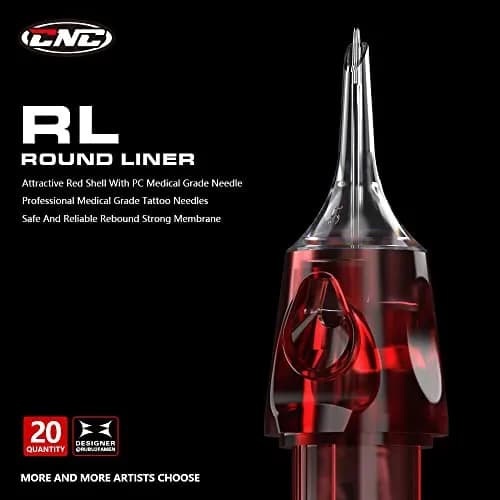 CNC 5RL Tattoo Needles Cartridge 20Pcs #12 Round Liner with Membrane | Sterilized Disposable Needles thumbnail 4