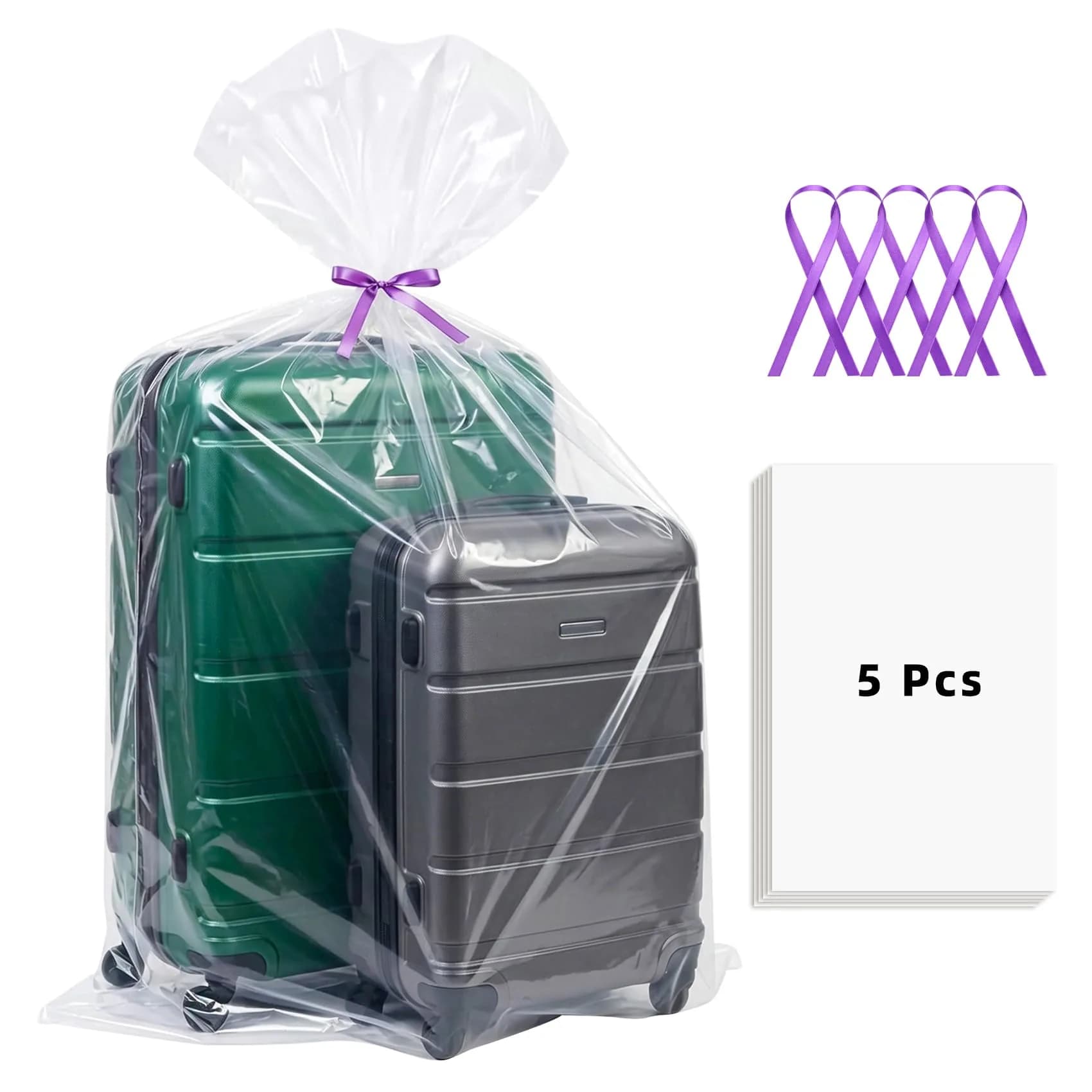 Yotelab Large Clear Plastic Storage Bags for Bedding & Clothes 32x42 In (5-Pack) — 5 pieces / 40''x60''
