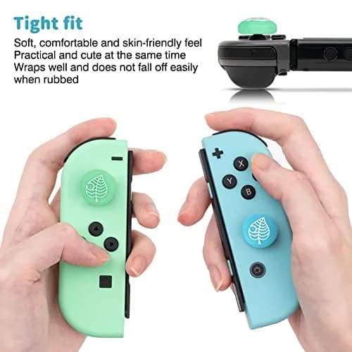 DLseego Animal Crossing Thumb Grips Caps for Switch OLED/Switch Lite Joystick | Cute Bear & Leaf Silicone Cover (Switch/OLED/Lite) thumbnail 6