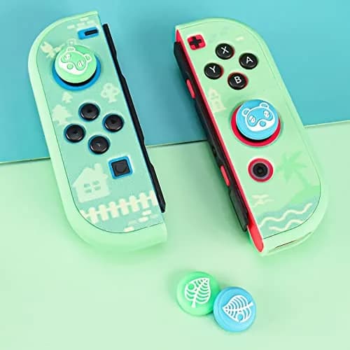 DLseego Animal Crossing Thumb Grips Caps for Switch OLED/Switch Lite Joystick | Cute Bear & Leaf Silicone Cover (Switch/OLED/Lite) thumbnail 3