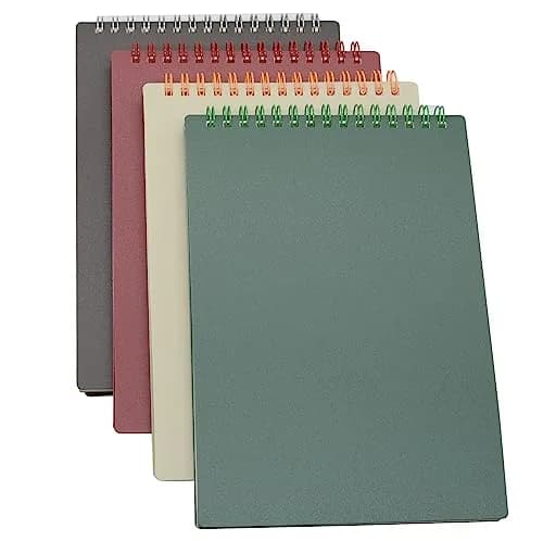 Yansanido Top Bound Spiral Notebook 4 Pack | A5 Size Thick Plastic Hardcover 7mm College Ruled Paper thumbnail 1