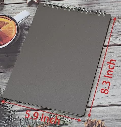 Yansanido Top Bound Spiral Notebook 4 Pack | A5 Size Thick Plastic Hardcover 7mm College Ruled Paper thumbnail 7