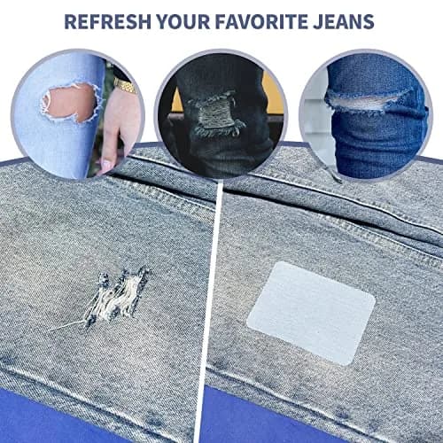KING MOUNTAIN Iron-on Fabric Repair Patch 3"x60" Sky Blue | Durable Cotton Denim for Jeans & Clothing Repair thumbnail 4