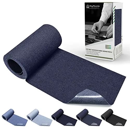 KING MOUNTAIN Denim Iron-on Repair Patch Roll (3"x60", Blue) | USA-Sourced Fabric Mending Solution thumbnail 1