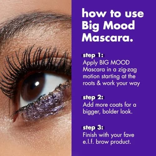 e.l.f. Big Mood Mega Volume & Lifting Mascara, Deep Brown 10ml (0.30 fl Oz) | Hourglass Brush for Bold, Lifted Lashes thumbnail 6