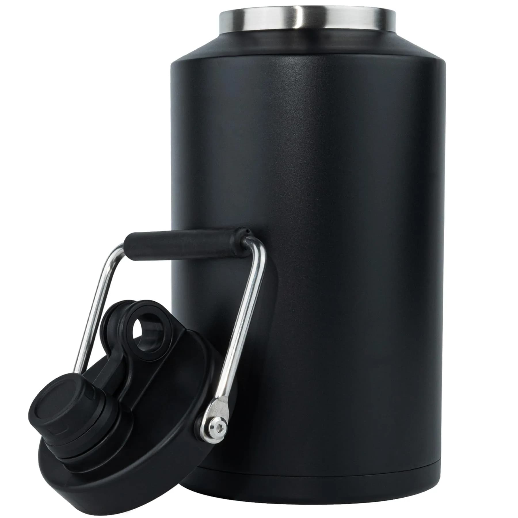 Kerilyn Insulated Gallon Jug with Handle, 3785ml (128 Ounces) | Keeps Drinks Cold 48 Hrs, Hot 24 Hrs — Black / Bucket Only