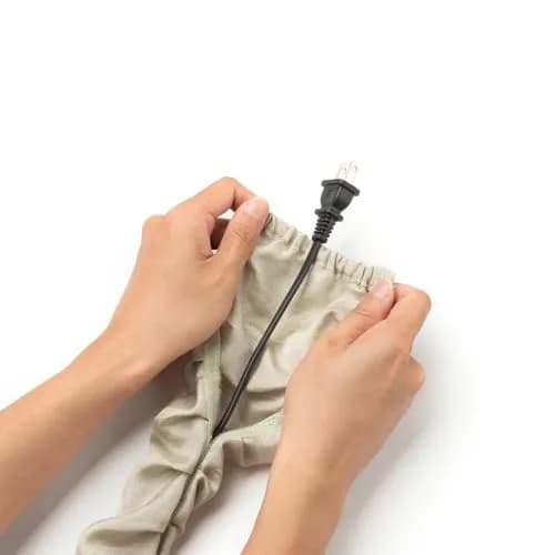 ELFCAB Fabric Cord Cover & Chandelier Chain Cover, Grey, 2 Pcs | Decorative Cable Sleeves for Home & Office thumbnail 3