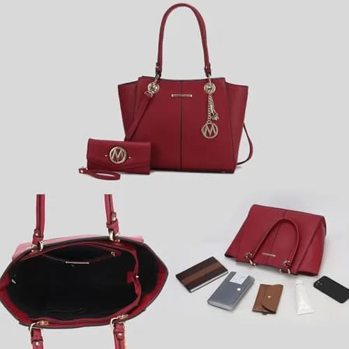 J'OMOR BY MIA Vegan Leather Tote Bag with Wallet | Spacious, Elegant & Durable thumbnail 6