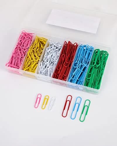PAPERPAL Colorful Vinyl Coated Paper Clips, 50 mm (2 in) & 33 mm (1-2/7 in), 540 Count | Assorted Colors for Office & School thumbnail 7