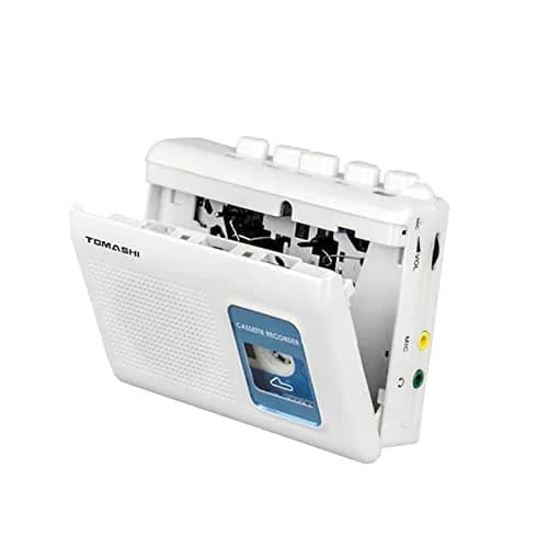 TOMASHI Portable Cassette Player Tape Recorder with Built-in Speaker, Microphone, Headphone Jack, 11.6cm (4.57 inch) | Retro Style Audio Player thumbnail 1