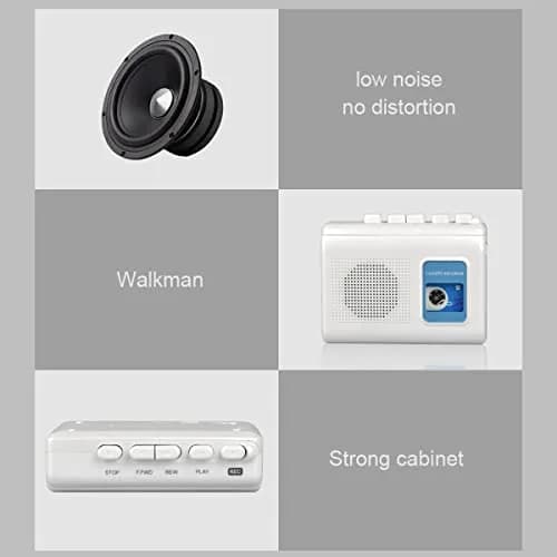 TOMASHI Portable Cassette Player Tape Recorder with Built-in Speaker, Microphone, Headphone Jack, 11.6cm (4.57 inch) | Retro Style Audio Player thumbnail 5