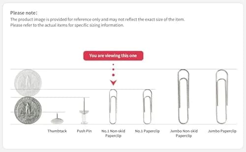 PAPERPAL Non-Skid Paper Clips 33mm (1-2/7") Silver | 600 Count Bulk Pack for Office, School, DIY thumbnail 9