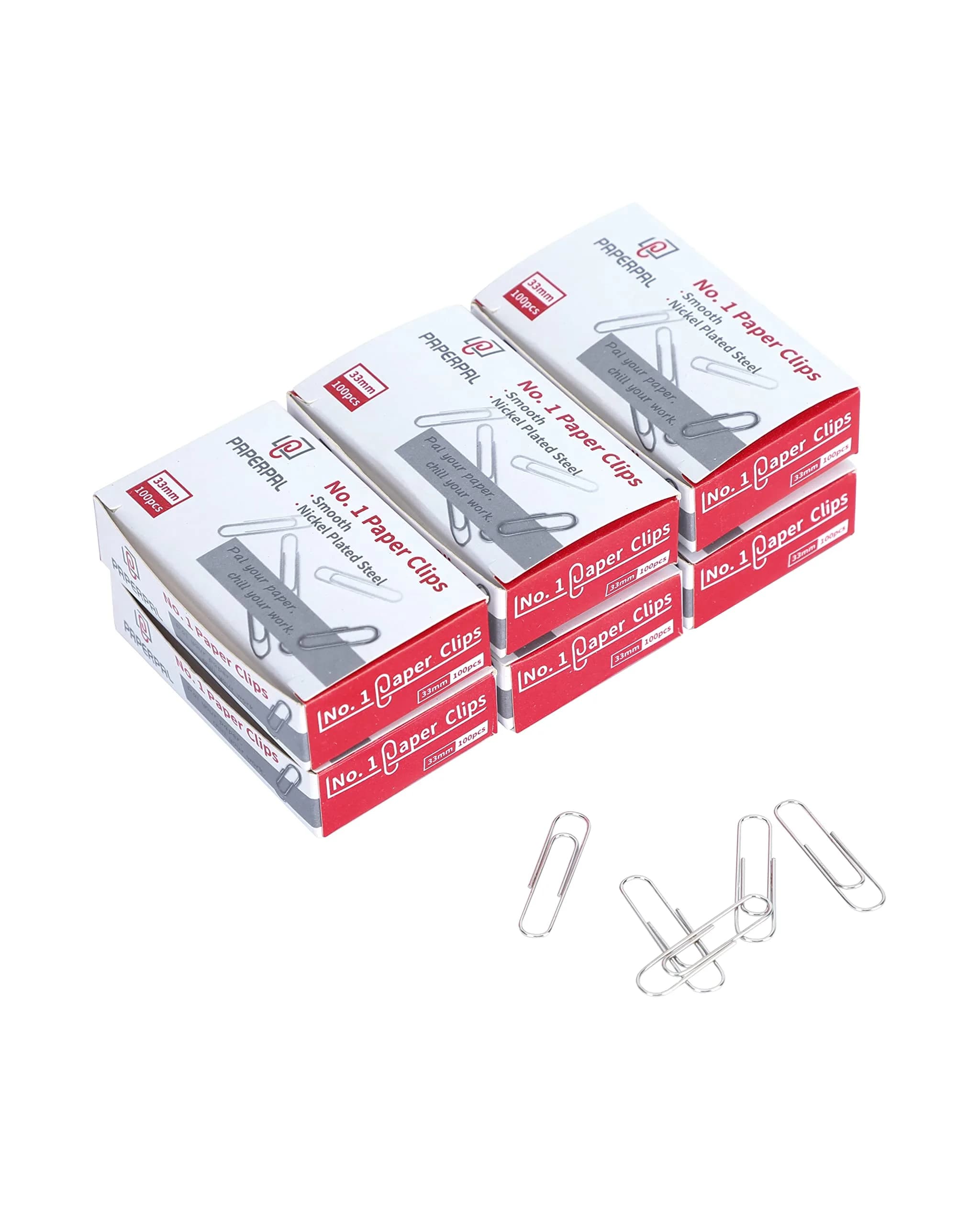 PAPERPAL Smooth Paper Clip #1 Size (33mm x 8mm) | 600 Count Silver Alloy Steel Clips