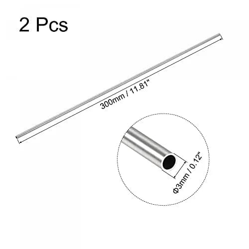 uxcell 316 Stainless Steel Tube 3mm OD 0.5mm Wall 300mm | Seamless, High Durability thumbnail 2