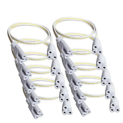 Faoyliye T5 T8 Tube Connector Cords 30cm (0.98ft) 3-Pin Female to Female Extension Cable (10-Pack) | Integrated LED Tube Dual Connector thumbnail 1