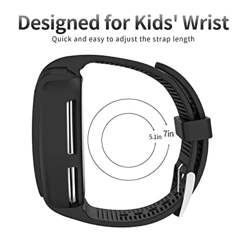 Polyjoy Sport Band Compatible with Little Tikes Tobi 1 2 Robot Smartwatch, Black, 5cm (7 inch) | Breathable Silicone Replacement Strap with Bumper Case thumbnail 2