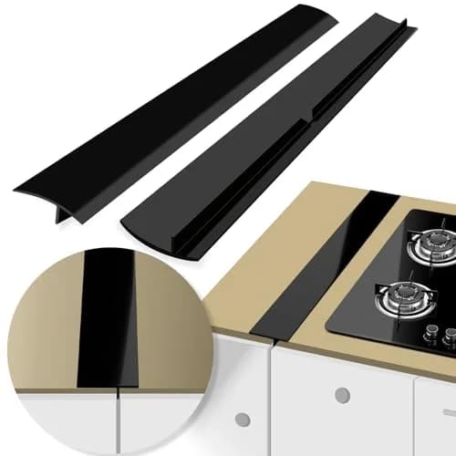 CARGEN 21 Inch Silicone Stove Counter Gap Cover Filler 2-Pack Black | Seals Gaps, Dishwasher Safe, Heat Resistant thumbnail 1