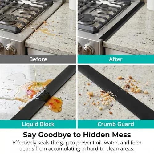 CARGEN 21 Inch Silicone Stove Counter Gap Cover Filler 2-Pack Black | Seals Gaps, Dishwasher Safe, Heat Resistant thumbnail 3