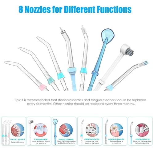 Sawgmore Water Dental Flosser 600ml Electric Oral Irrigator with 10 Pressure Modes & 8 Nozzles | 1250-1700 Pulses/Min thumbnail 4