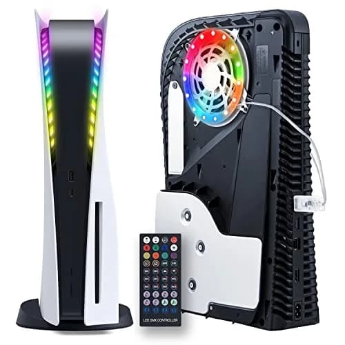 JUSPRO PS5 LED Light Strip Kit for Slim Console, Digital & Disc Editions | RGB Ring Lights with App & Remote Control thumbnail 1