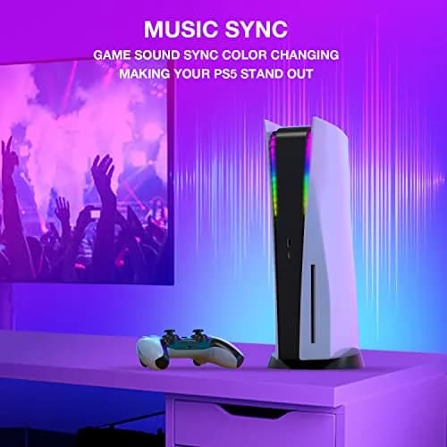 JUSPRO PS5 LED Light Strip Kit for Slim Console, Digital & Disc Editions | RGB Ring Lights with App & Remote Control thumbnail 5