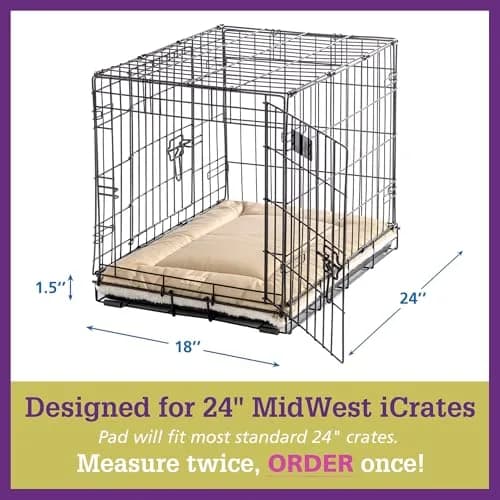 Pet Dreams Dog Crate Pad - Washable Kennel Mat, Non-Toxic, 24" Small | Reversible Indoor Dog Bed thumbnail 8