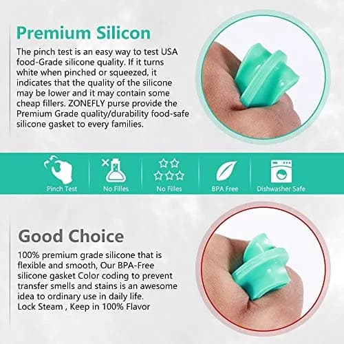 ZoneFly 8 Qt Silicone Sealing Ring - 3 Pack | Food-Grade Replacement Gasket for Instant Pot Pressure Cookers thumbnail 2