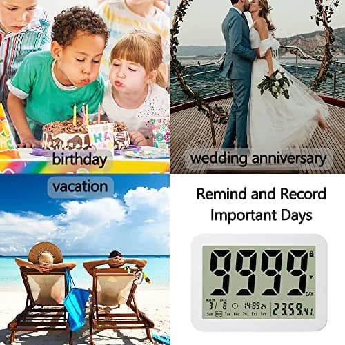 MOSTRUST Digital Countdown Days Timer Clock | 9999 Days Count Up & Down | Magnetic Stand thumbnail 6