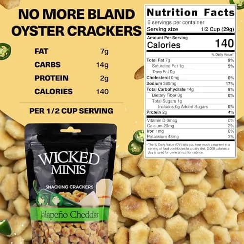 Wicked Mix Soup & Oyster Crackers - Saltine & Salted Flavored Mini Puffed 6oz Pack of 3 | American Flavors & Resealable Convenience thumbnail 4