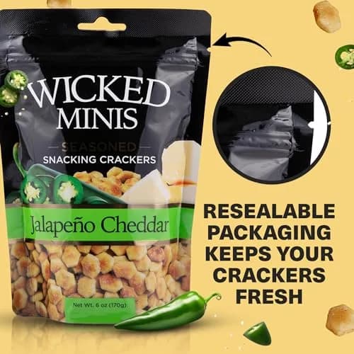 Wicked Mix Soup & Oyster Crackers - Saltine & Salted Flavored Mini Puffed 6oz Pack of 3 | American Flavors & Resealable Convenience thumbnail 5