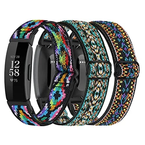 DKGKOO 3-Pack Elastic Nylon Bands for Fitbit Inspire 2 / HR / Inspire / Ace 2 | Breathable, Adjustable, Lightweight thumbnail 1