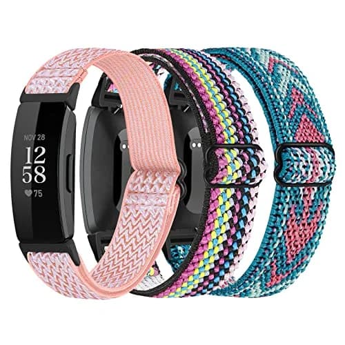 DKGKOO 3-Pack Elastic Nylon Bands for Fitbit Inspire 2 / Inspire HR / Inspire / Ace 2 | Breathable, Adjustable, Unisex thumbnail 1