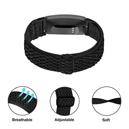 DKGKOO 3-Pack Elastic Nylon Bands for Fitbit Inspire 2 / Inspire HR / Inspire / Ace 2 | Breathable, Adjustable, Unisex thumbnail 2