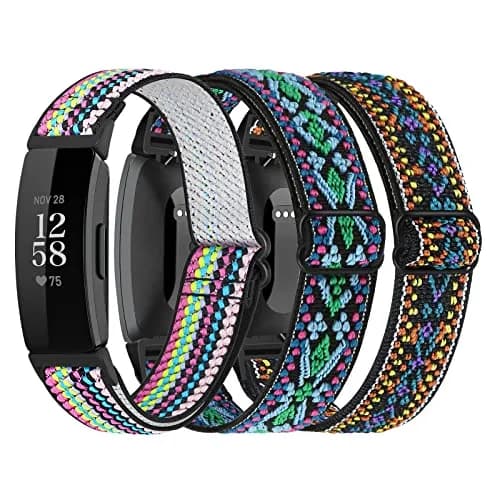 DKGKOO 3-Pack Elastic Nylon Bands Compatible with Fitbit Inspire 2 / Inspire HR / Inspire / Ace 2 | Breathable, Adjustable, Unisex thumbnail 1
