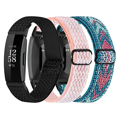 DKGKOO 3-Pack Elastic Nylon Bands for Fitbit Inspire 2 / Inspire HR / Inspire / Ace 2 | Breathable, Adjustable, Unisex thumbnail 1