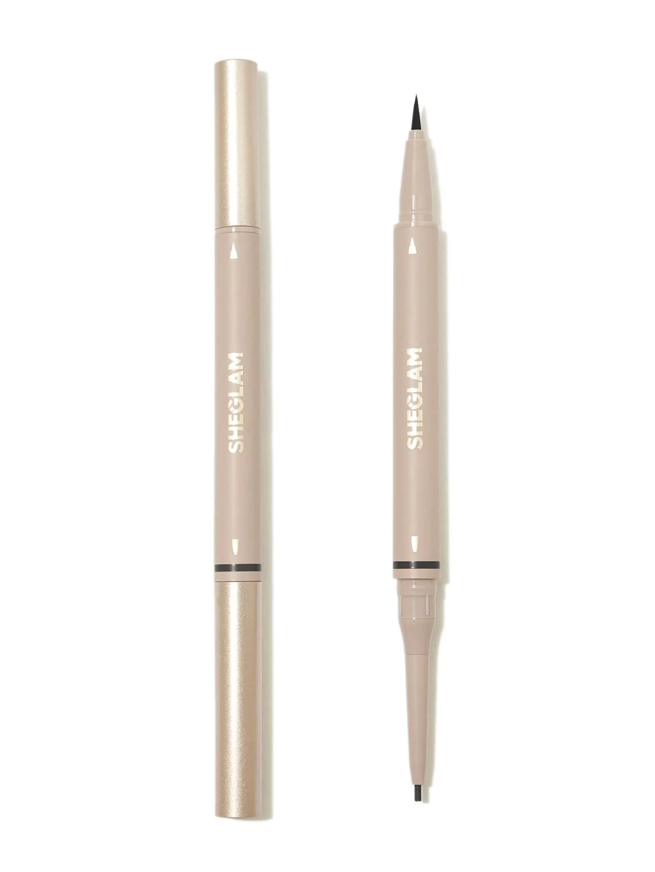 SHEGLAM Dual-Sided Eyebrow Pencil Chocolate | Waterproof Matte Cream & Liquid Pen — Chocolate
