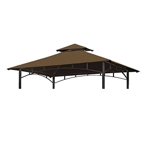 Wonwon 5x8 Gazebo Replacement Canopy Top | Double-Tier Outdoor BBQ Cover (Brown, 5'x8') thumbnail 1