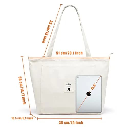 WLLWOO Yoga Mat Carrier Bag for Women Canvas Carryall Tote Gym Pilates | Large Capacity, Durable Cotton Canvas, Zipper Closure thumbnail 4